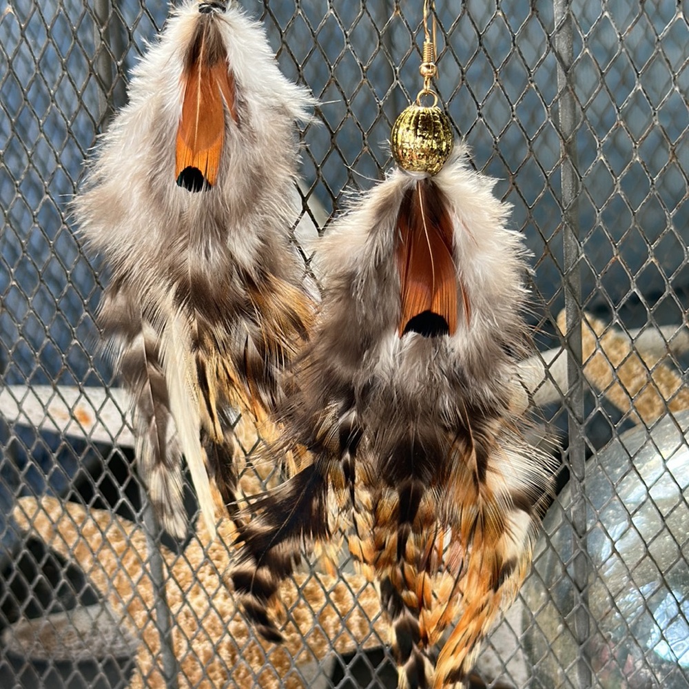 New Boho Brown Pheasant Feather Earrings 🪶 - Picture 8 of 10